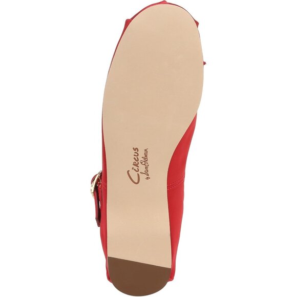 Circus NY by Sam Edelman Women's Red Poppy Suede Cross Strap Ballet Flat - Picture 4 of 6